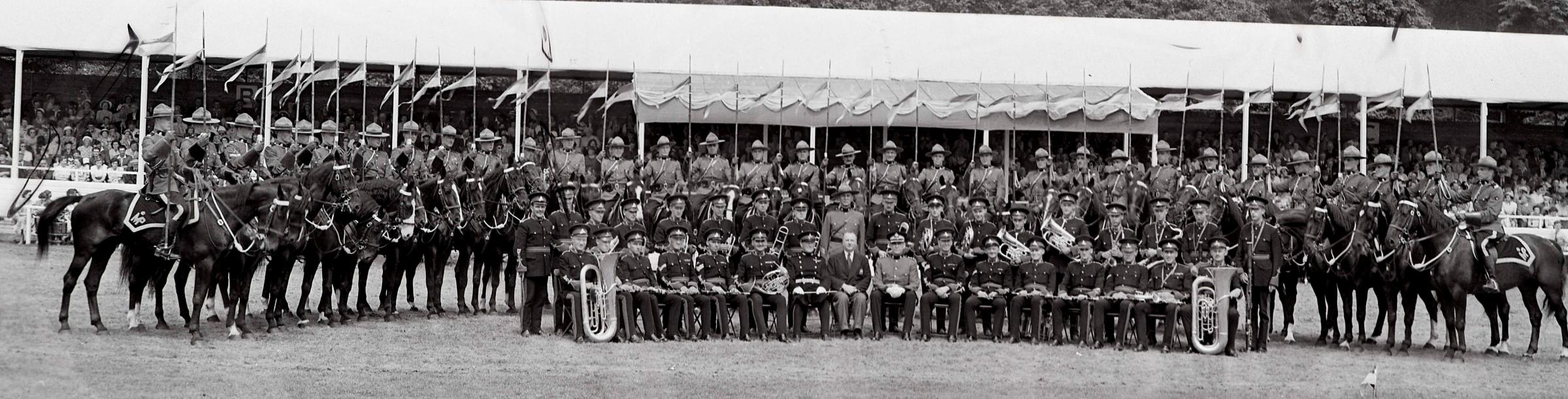 The Canadian Mounted Police were the star attraction at the 1953 Highland Show in Alloa Picture ref: 1361