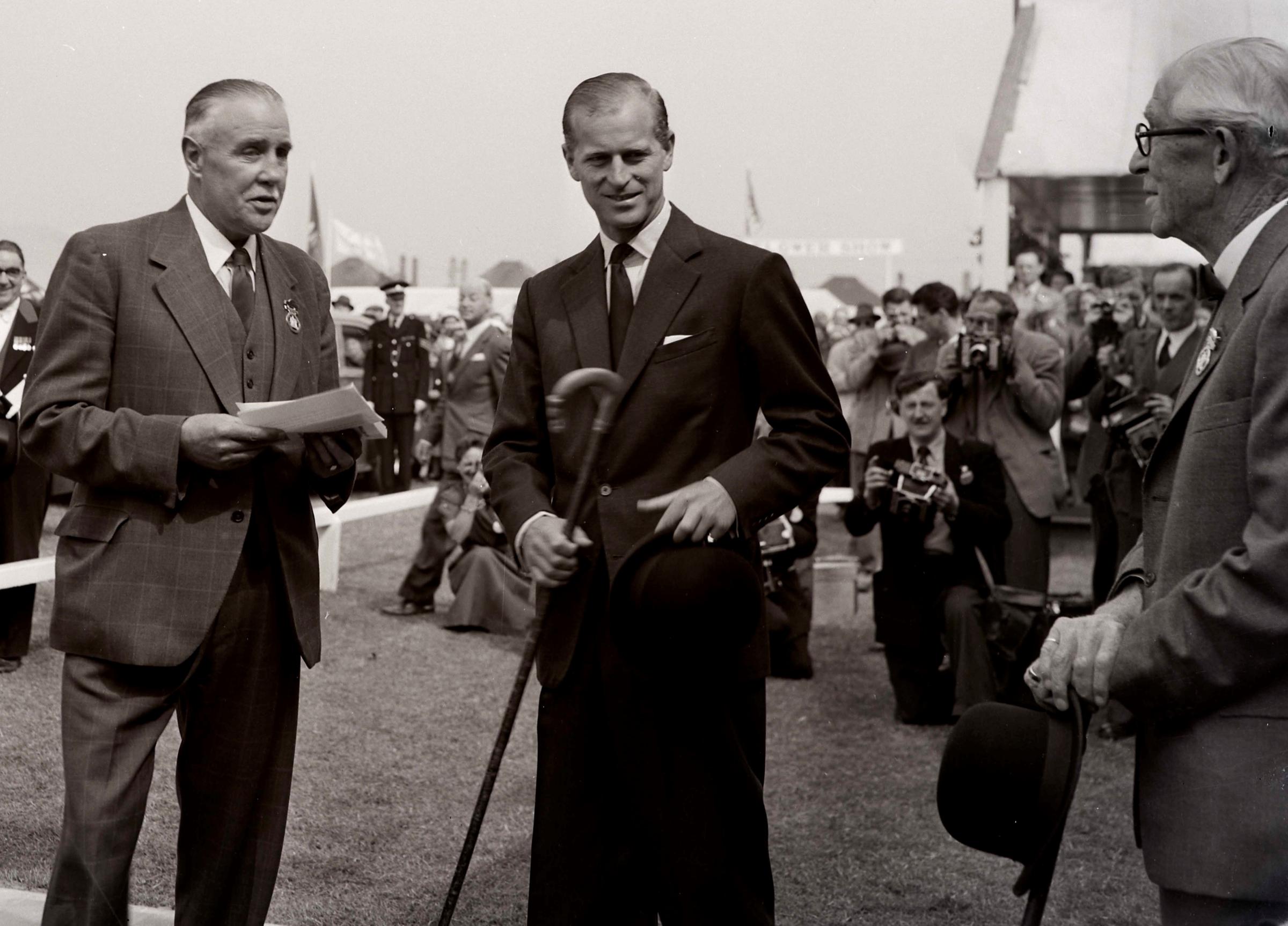 Prince Philip attending the Highland Show in Edinburgh in June, 1955 Picture ref: 1588-12