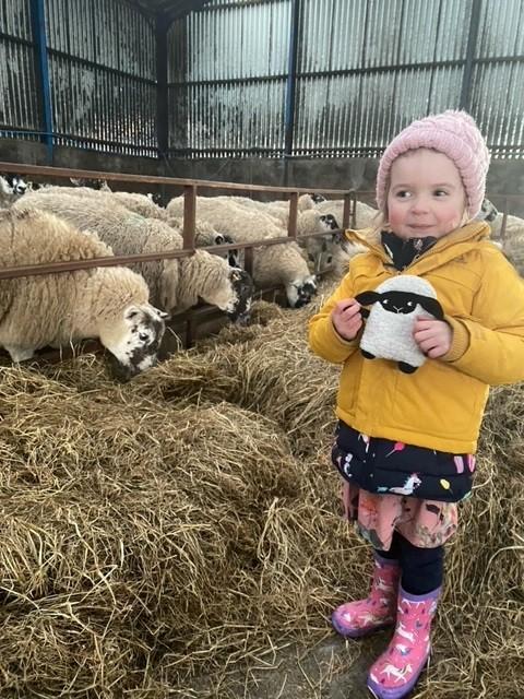 Vicky Campbell - Zara Hiddleston, from Newmains, Shawhead, showing a shed full of expecting mothers her own baby lamb! We called it Zara’s antenatal class!