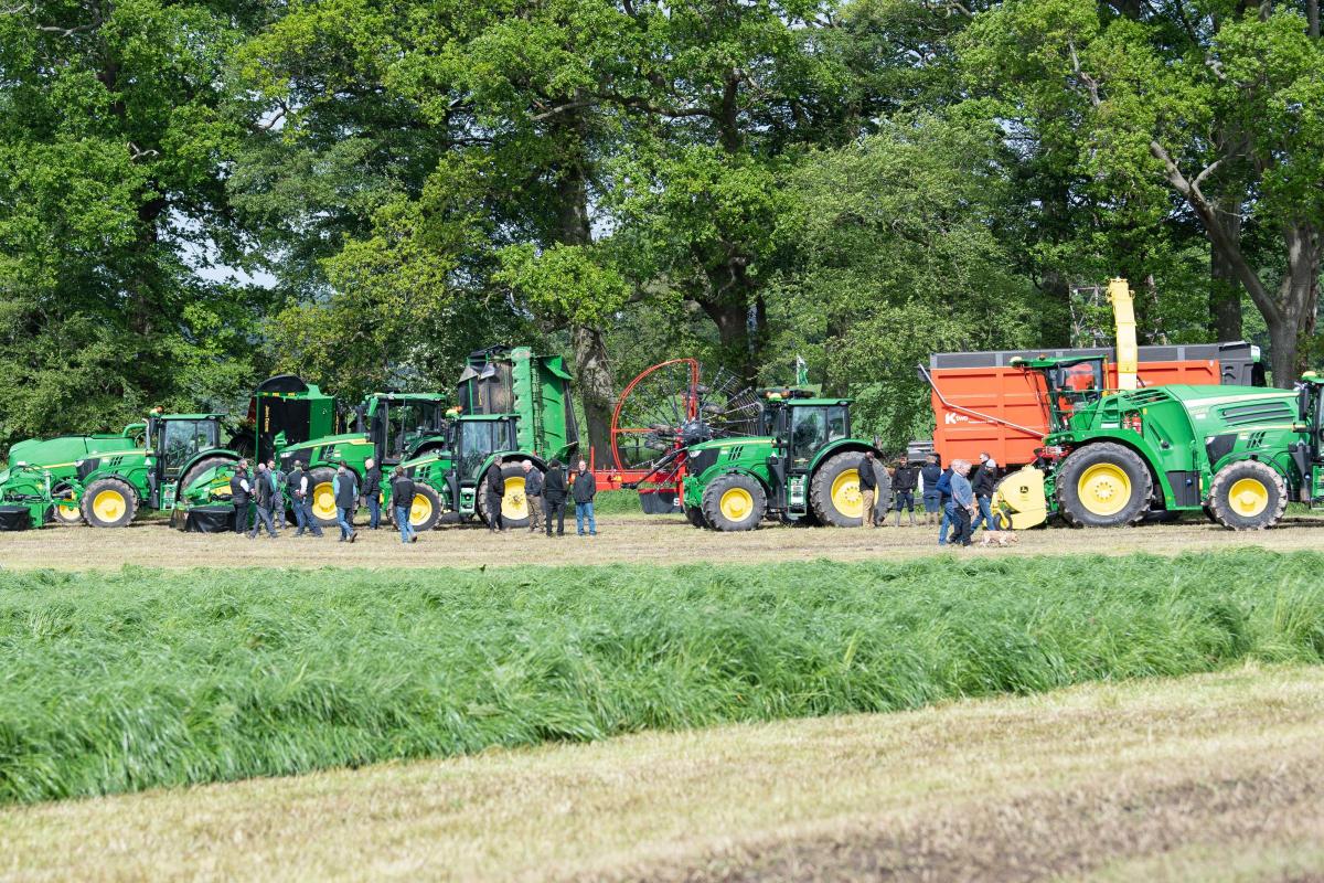 John Deere had a great line up of equipment on display at Scotgrass for potential customers to look at and watch in action   Ref:RH180522198  Rob Haining / The Scottish Farmer...