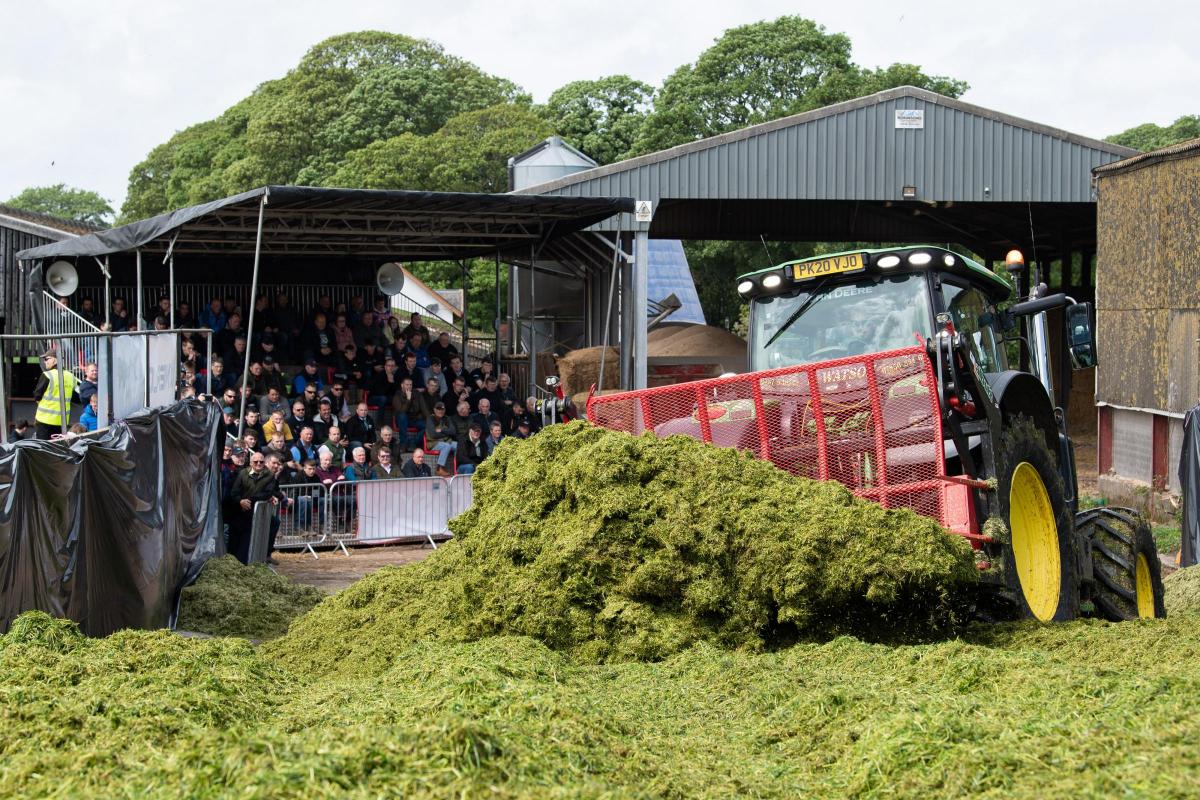 Throughout the day the clamp demonstrations gave visitors a selection of grass and clamp handling machinery to view  in action    Ref:RH180522240  Rob Haining / The Scottish Farmer...
