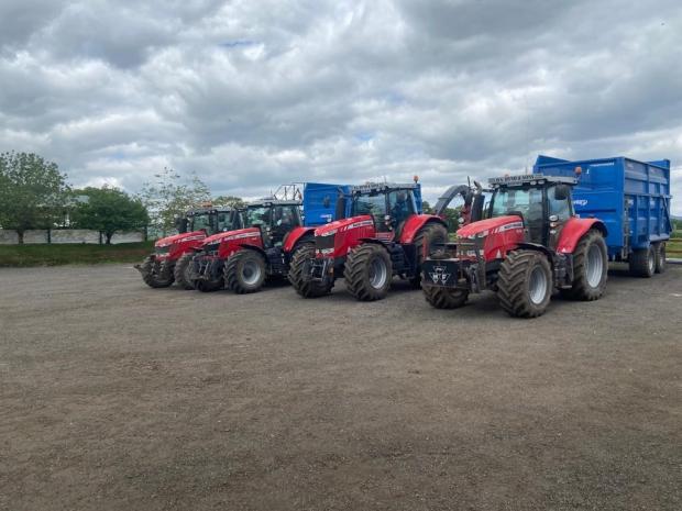The Scottish Farmer: The tractors and trailers already to go to the grass