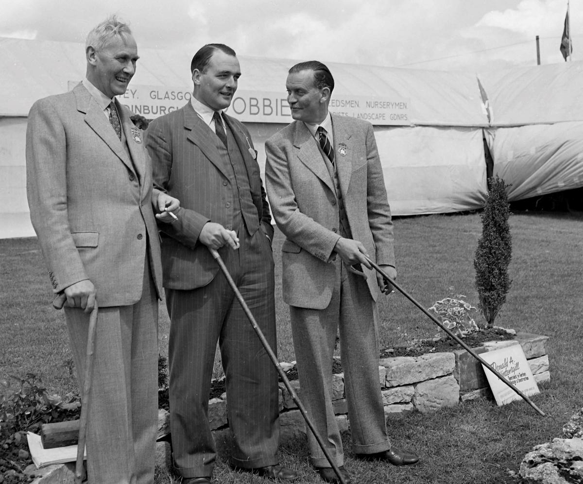 W. Mann, Allan Grant  and  G. Hedley at Kelso H. and  A.S. Kelso, Roxburghshire, 1952.