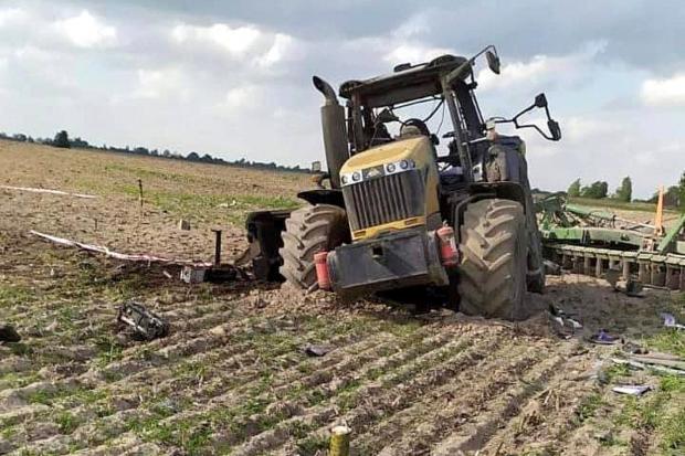 Tractor in a minefield