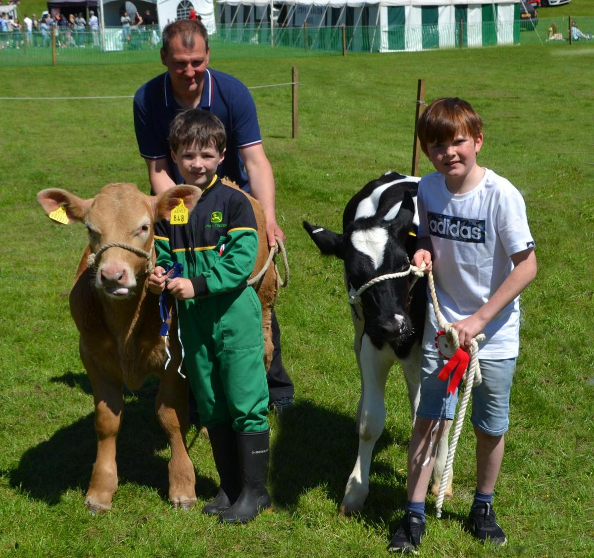William Laird,, Auchentiber Farm, left, and David Wright, Lavernock, right, topped the calf competitions