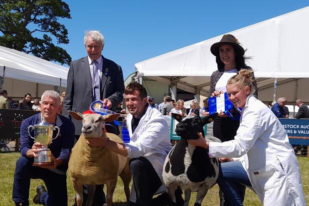 Inter-breed sheep champion was the Charollais from Ben Radley, Loaningfoot, with the reserve overall, a Dutch Spotted gimmer from Ali Jackson and Hannah Sloan