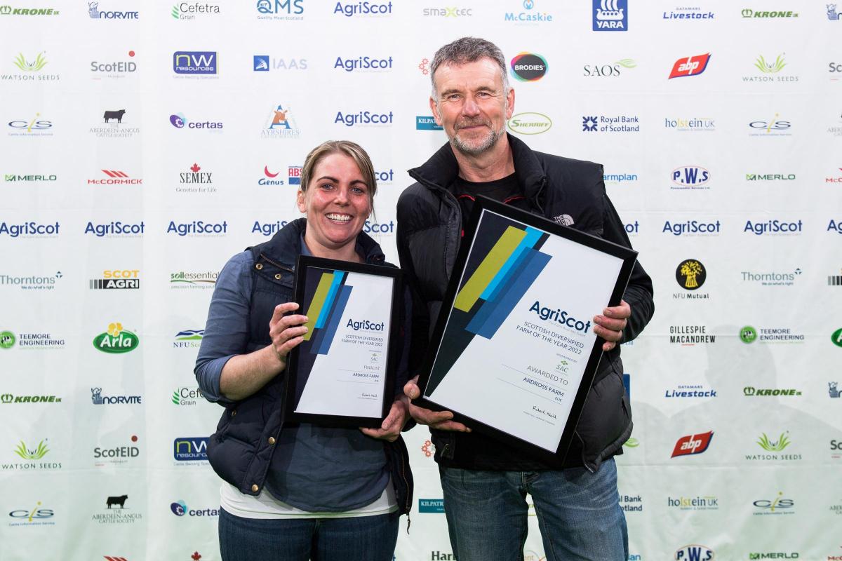 AgriScot Diversified Farm of the Year, Ardross Farm, Claire Pollock and Scott Robertson.