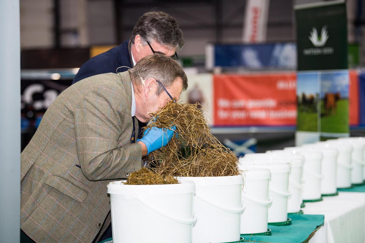 Hugh McClymont and Jim Warnock are busy judging the silage competition Ref:RH161122050  Rob Haining / The Scottish Farmer...