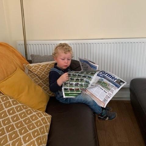 Kerry Macleod - Lachlan MacLeod loves to visit papas farm to see the animals but on his break he loves nothing more than to put his feet up and read his favourite magazine of the week