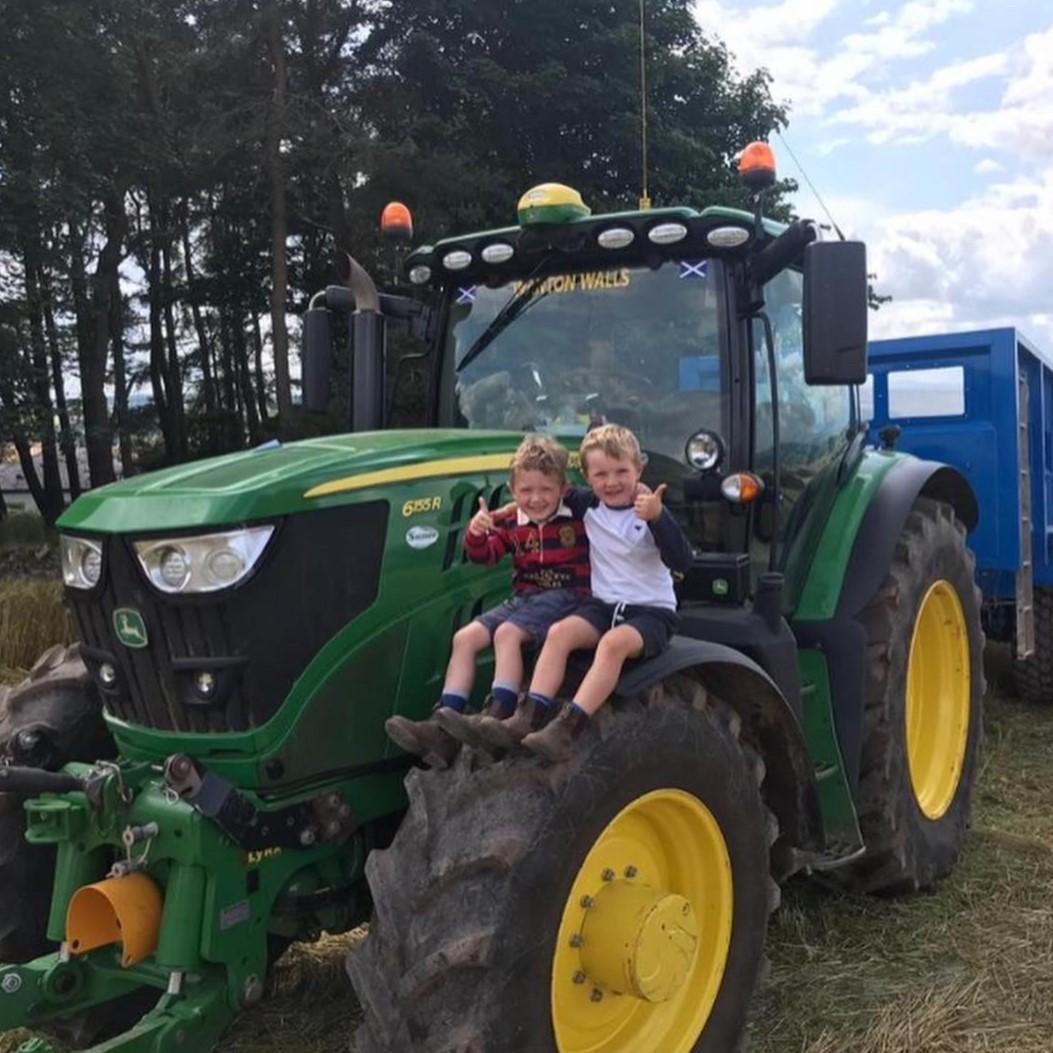 Craig Connell - Angus and Freddie giving harvest the go ahead at Wantonwalls Lauder