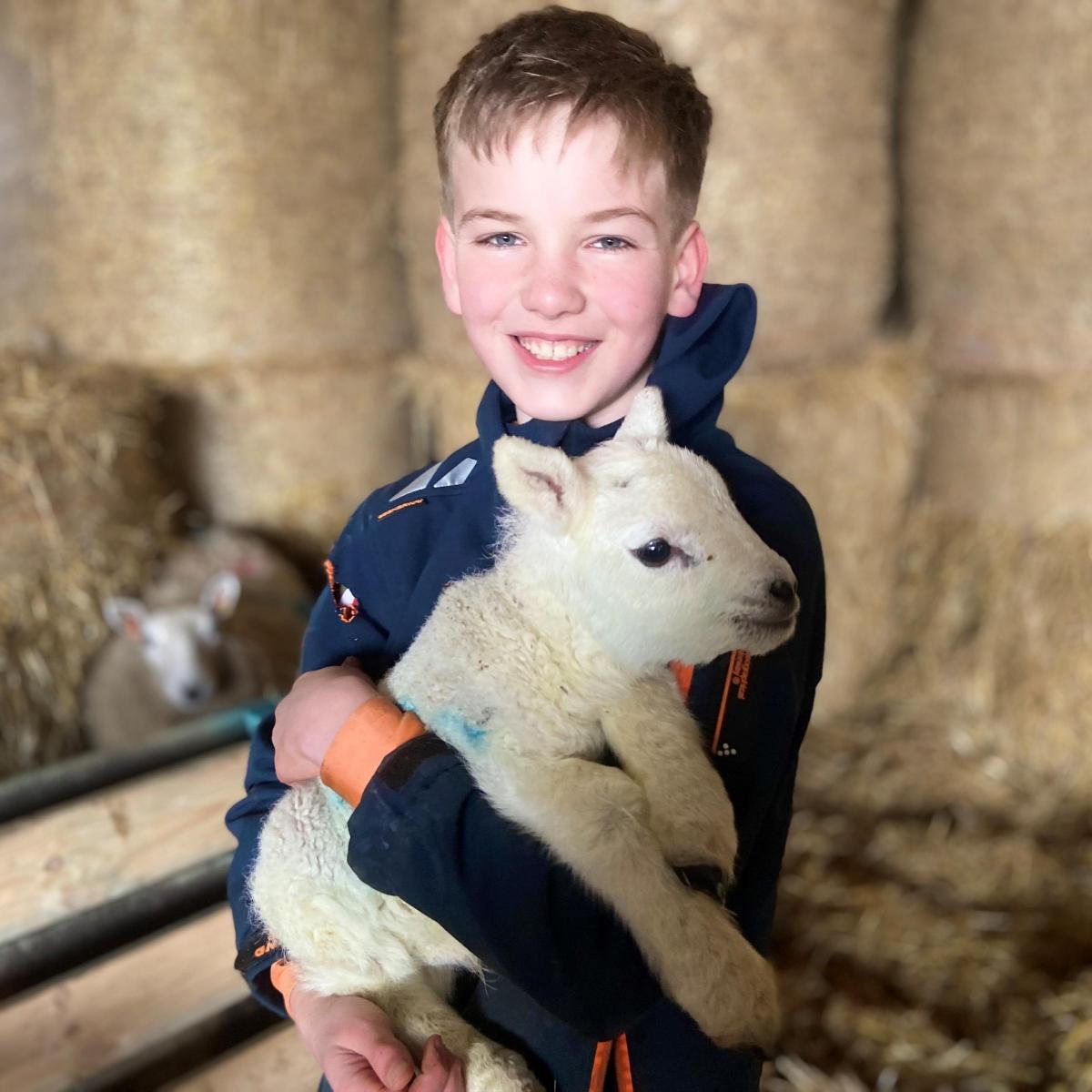 Craigenhill Park - Will Russell (11) of Craigenhill Park, Kilncadzow,  All smiles tending to his micro-flock