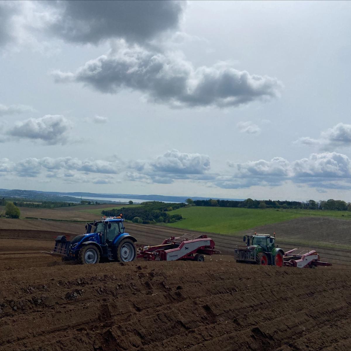 James Wallace - Planting tatties near dundee with a bonnie view of the silvery Tay
