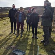 ENVIRONMENT MINISTER Mairi Gougeon on the Hopes Estate with its owner owner Robbie Douglas Miller, and members of Scottish Land and Estates