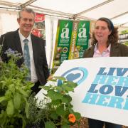 Environment Minister Edwin Poots with Jilly Dougan from Keep Northern Ireland Beautiful