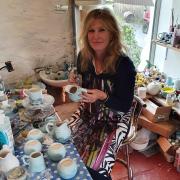 Rosemary Fletcher at her day job in the family's pottery