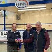 Left to right: David Wilson (vendor), Graeme Smith (sponsor GLS Fencing), Mr Fawcett (judge)