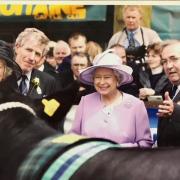 Her Majesty was a keen supporter of agricultural shows. Here she was visiting the Balmoral Show, in Belfast, where the show president Margaret Collinson, CEO Billy Yarr and chief cattle steward, Brian King played host, showing her the winning