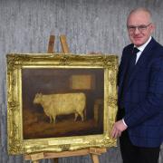 Ashley Warren was reunited with a piece of his family’s history when he paid £10,000 for the painting of a white Beef Shorthorn heifer from 1848 which had previously belonged to his late step-grandfather, Alban Mann