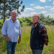 Jeremy Clarkson and Kaleb Cooper in publicity shot for Clarkson's Farm Season 3