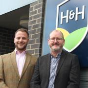 Max Perris, agricultural consultant at Crawford & Company®  (left) and Stuart Torrance, claims manager at H&H Insurance Brokers, following the launch of the new system