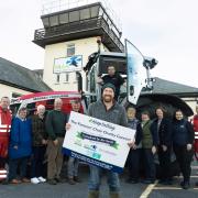 Farmer and comedian Jim Smith who is hosting the event, pictured with from left, Dave Bywater (SCAA Paramedic), Janice Craig (choir member), Janie Mitchell (choir member), David Mitchell, Jimmy McLean (Chair RSABI), Liam Kirk (Harrison Ross Tractors),