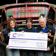 The McAllister family from Blairmore farm near Drymen recently held their Blairmore Barn Dance, Raising £27,632.45 for Cancer Research, (L-R)Jenni, Holly Fraser, Andy, Andrew and Sheelagh Ref:RH301023182  Rob Haining / The Scottish Farmer...