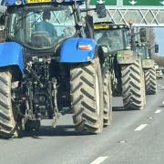 Tractor convoy in north Wales.
