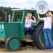 Angus (left), age five and Charlie, age eight, launch the 2024 Helping it Happen awards at Active Kids Adventure Park, Perthshire