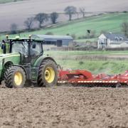 Mains of Ravensby preparing for sowing between the showers near Carnoustie