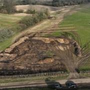 Aerial view of the illegal slurry store in Devon (credits: Enviroment Agency)