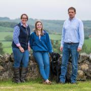 John Thomson with wife Natalie and daughter Beth Ref:RH160524253  Rob Haining / The Scottish Farmer...