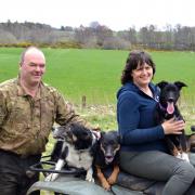 The family business’ team leaders – husband and wife team, Davie and Dawn Nicolson with their dogs