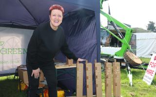 Jo Livall shows off Grown Green's tree shelters