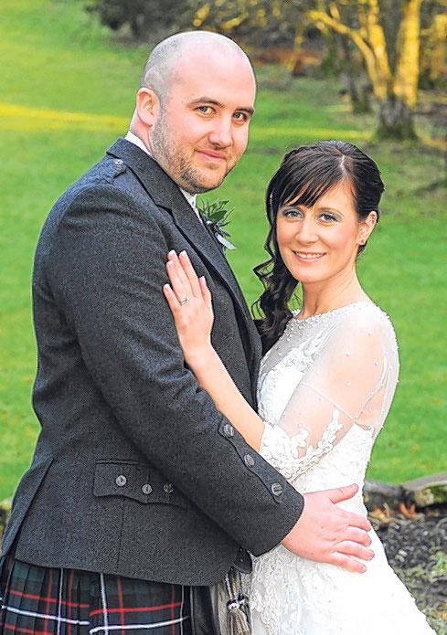 Eilidh McCreath, from Doune, and David Wilson originally from Kippen, and now Doune after their recent wedding in the Dunblane Hydro Hotel. Photography By Whyler Photos of Stirling.