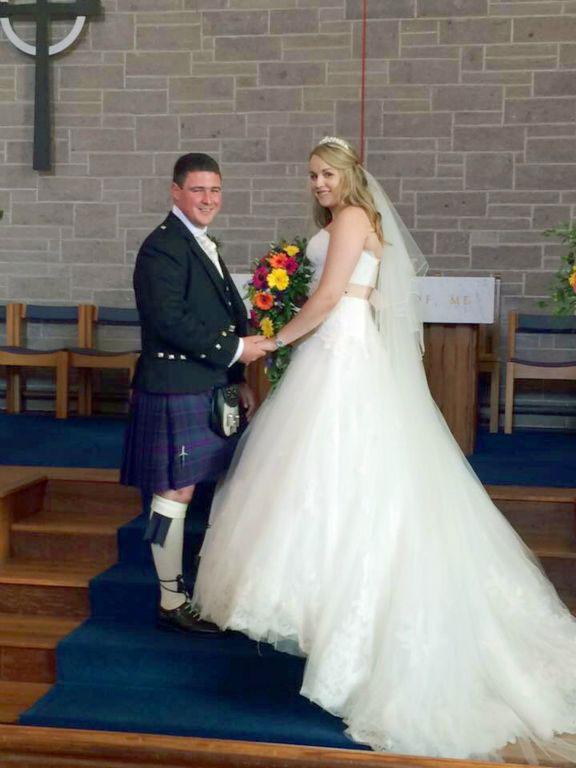 Kassii Kerr, High Boreland, Glenluce, married Arron Sproule, Stranraer, at Old Luce Church, Glenluce.