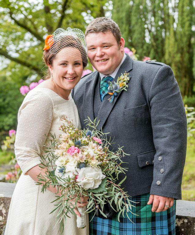 Bronwyn Alt and Stuart Campbell of Cladich were married at St Conans Kirk Loch Awe. An impressive 20 family members and friends came from Australia to enjoy the special day. Photo: Robert Smith.