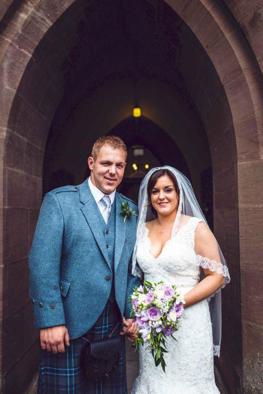 Lauren Howden and Craig Tosh, both Glenalmond College, Perth, were married at Glenalmond College Chapel. Photo: Jo Donaldson Photography.