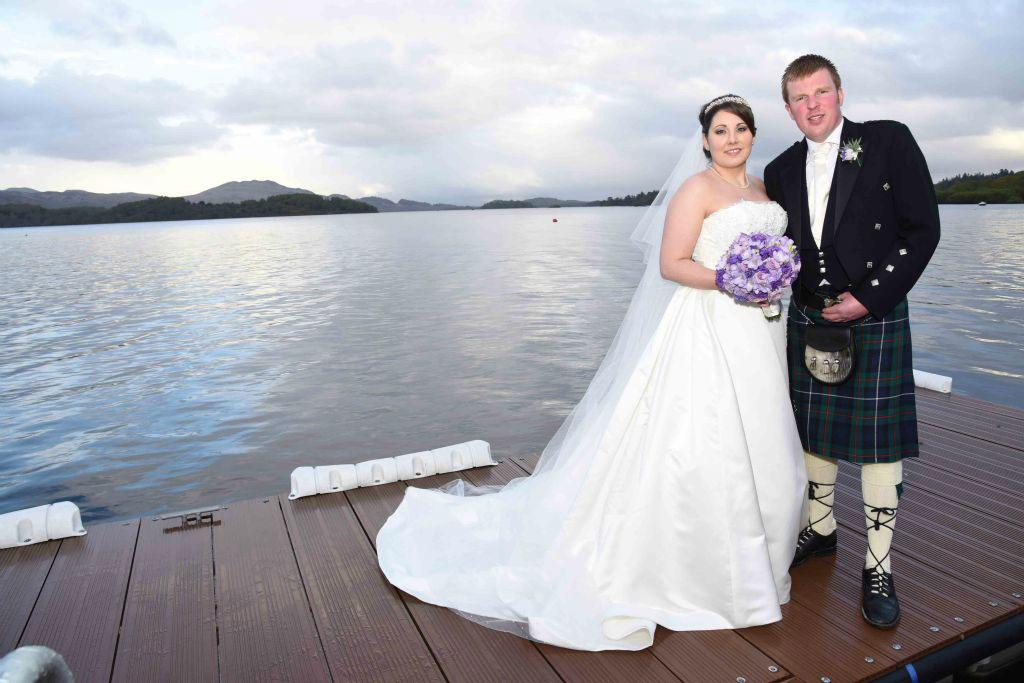 Susan Houston, Campbeltown, married Stuart MacDougall, Cardross, at The lodge on Loch Lomond.