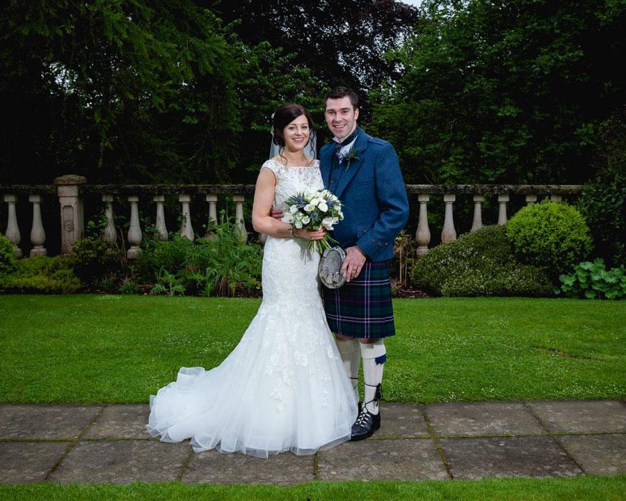 Jennifer Chalmers, Mains of Esslemont, Ellon, Aberdeenshire recently married Ryan Kirkpatrick, Stoopshill Farm, Dalry, Ayrshire at the Marcliffe Hotel, Aberdeen. Photograph by Malcolm Glennie Photography.