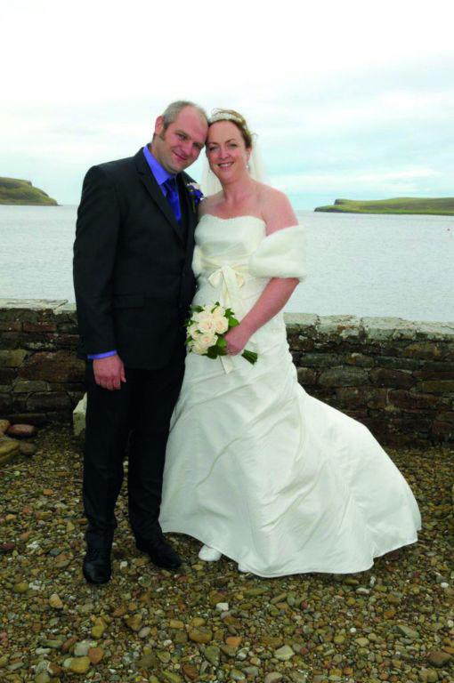 Gary Byers of Greentoft Farm, Eday, Orkney, and Anne McGregor, Ferryden, Montrose, were married in the Eday Kirk.