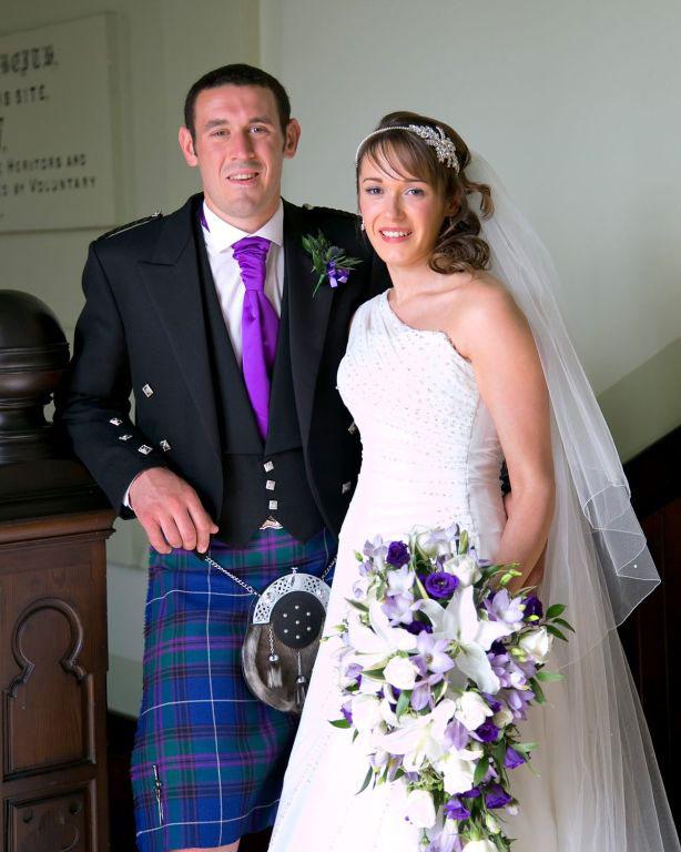 Married at Beith High Church were Margaret Smith, Cuff Farm, Beith, and William Steele, Over Kypeside, Strathaven. Photo: David Gilbert Photography.
