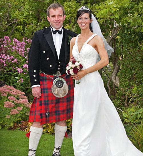 Abbie Wallace and Nigel Robertson of East Kirkcarswell, Dundrennan, were married at Broughton House, Kirkcudbright. Photo: Brian Sherman Photography.