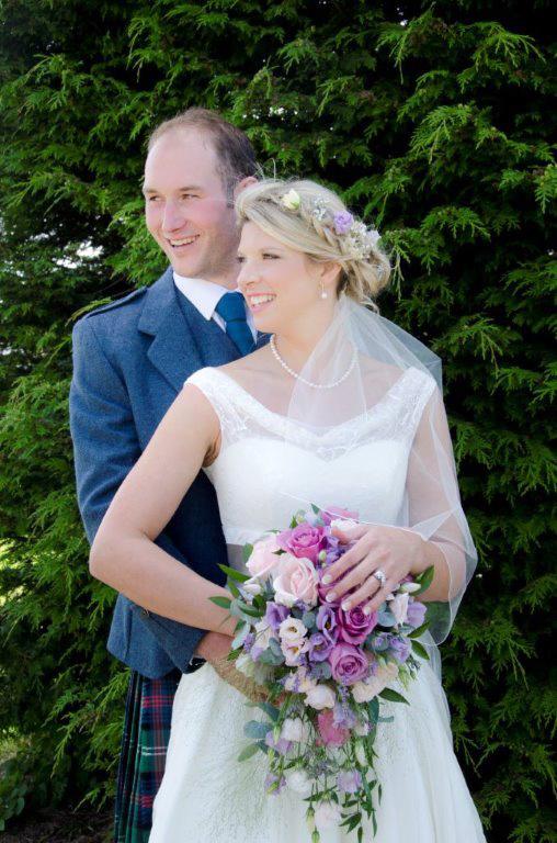 Rhona Jack and Robert Gray were married at Carriston Farm, Star.