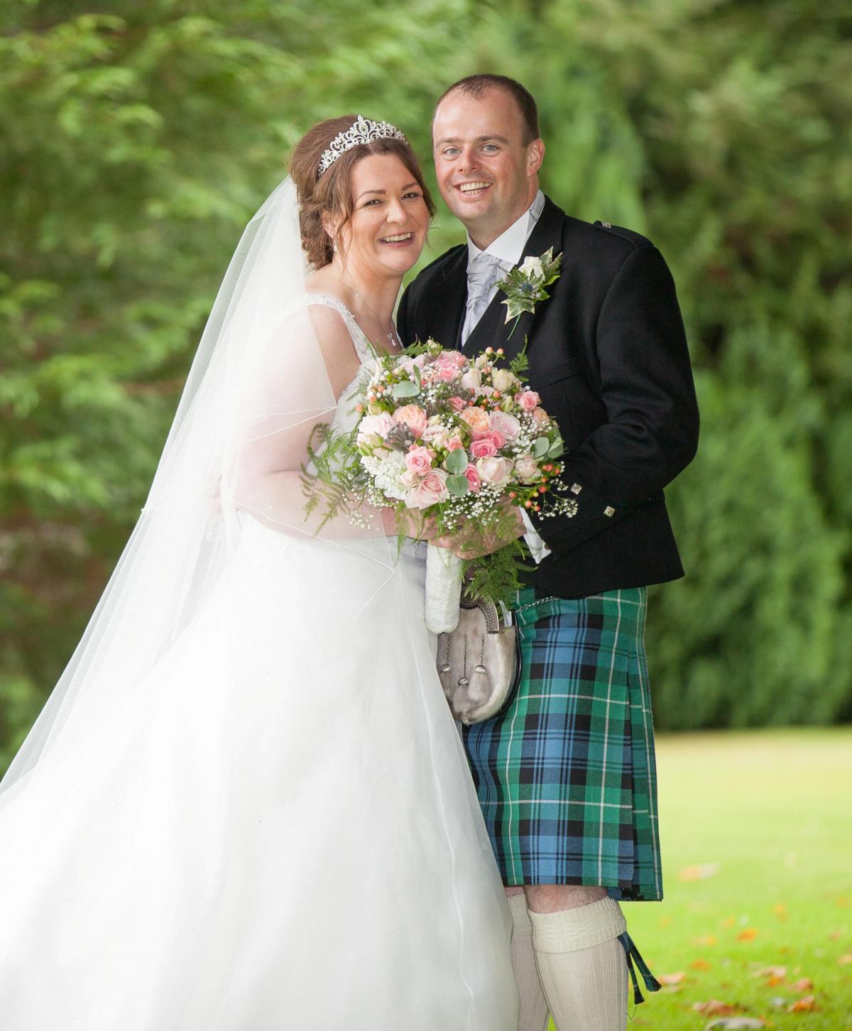 Shona McDougall, of Carntyne, Glasgow, married Neil Meikle, of Lesmahagow, at The Crichton Churc,h Dumfries followed by reception at Easterbrook Hall