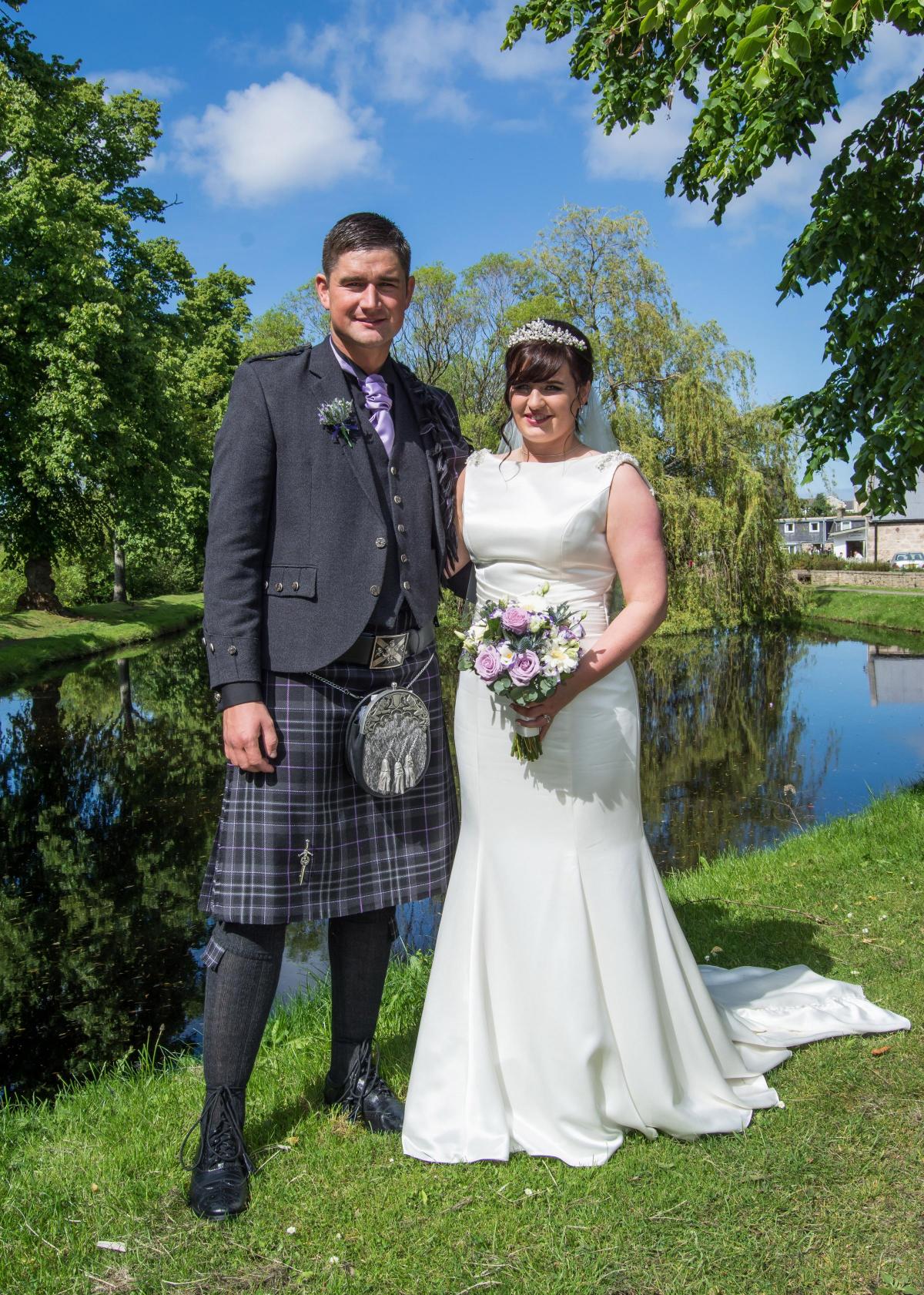Kim Mair of Montgomerieston Farm, Dalrymple, married Jamie McGowan, of Prestwick, at St Laurence Church, Forres