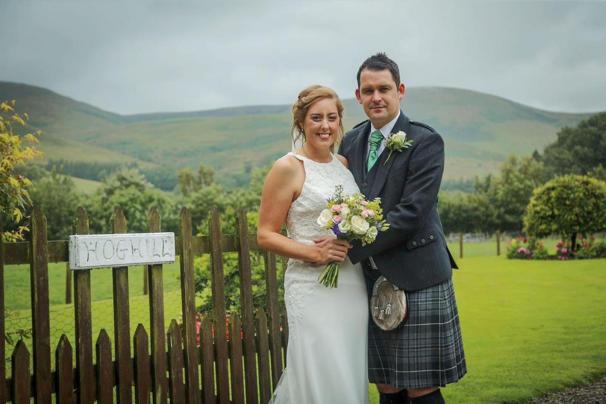 Kathryn Cavers of Hoghill Farm, Ewes, Langholm, and Christopher Gardner, of Langholm, were married in Ewes Parish Church followed by a reception in the Buccleuch Centre, Langholm
