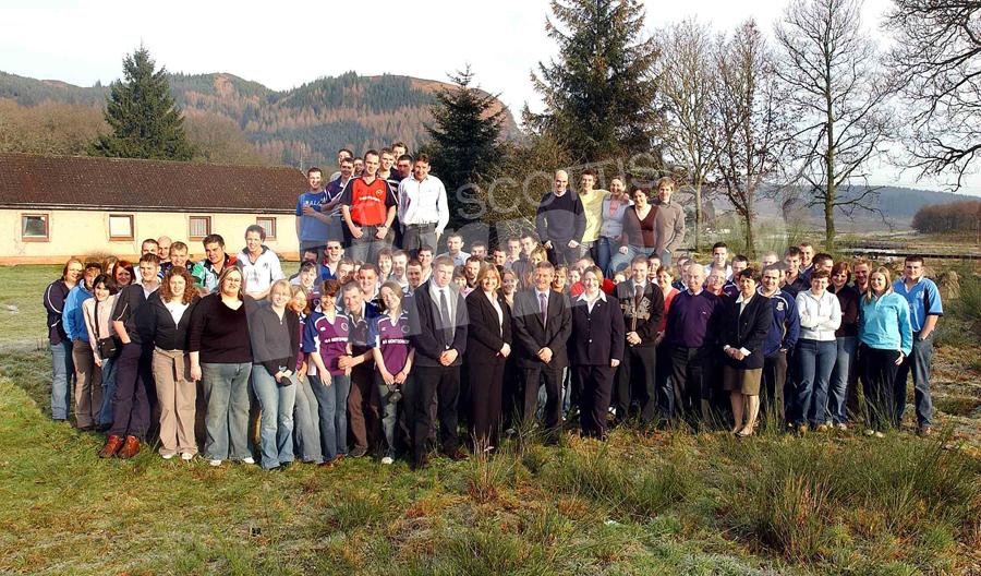 Officials and delegates at the conference venue in Aberfoyle for West Area, 2005.