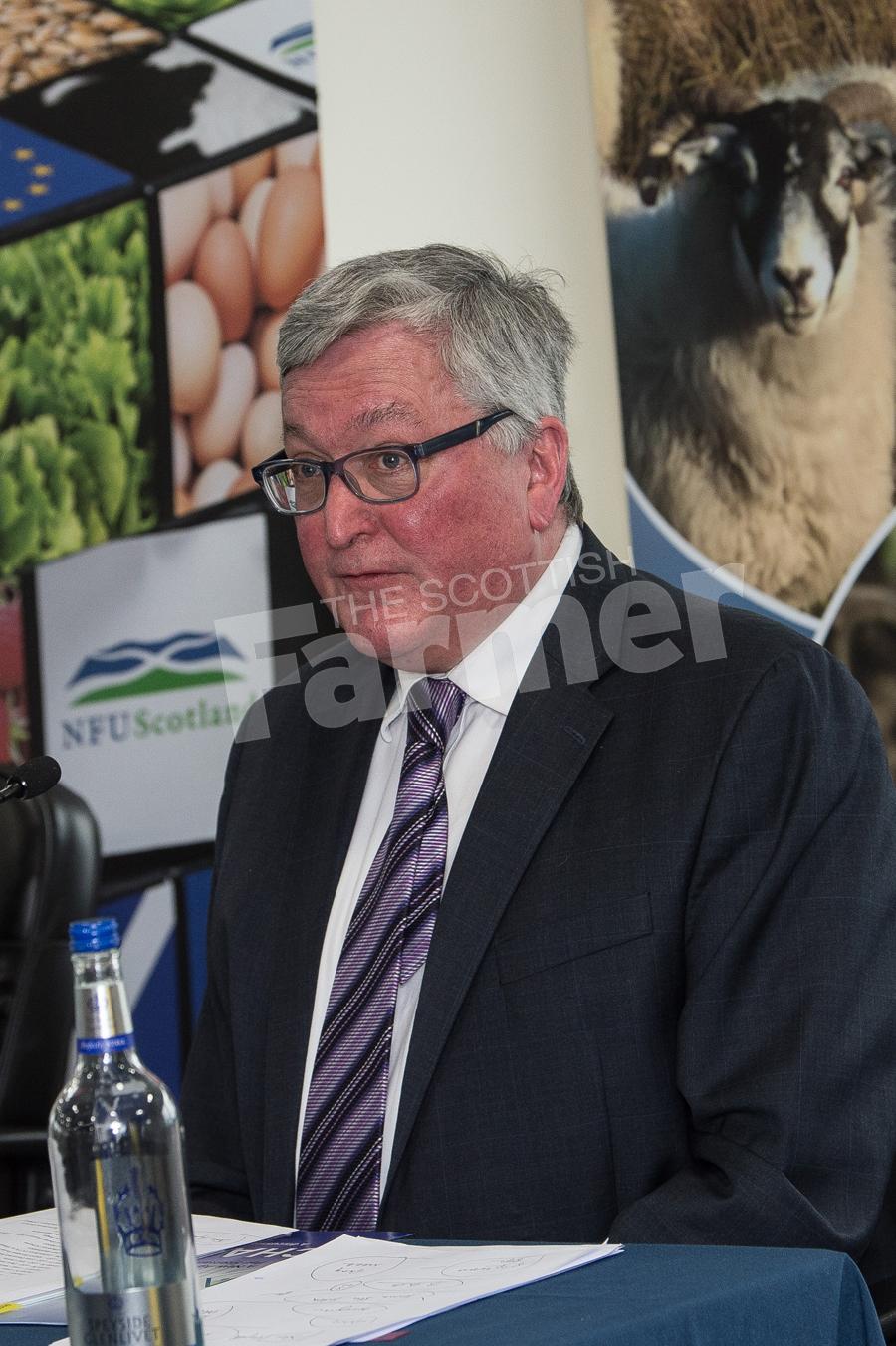 Fergus Ewing, Cabinet Secretary for the Rural Economy and Connectivity at the NFUS seminar. Ref: RH1511170178.