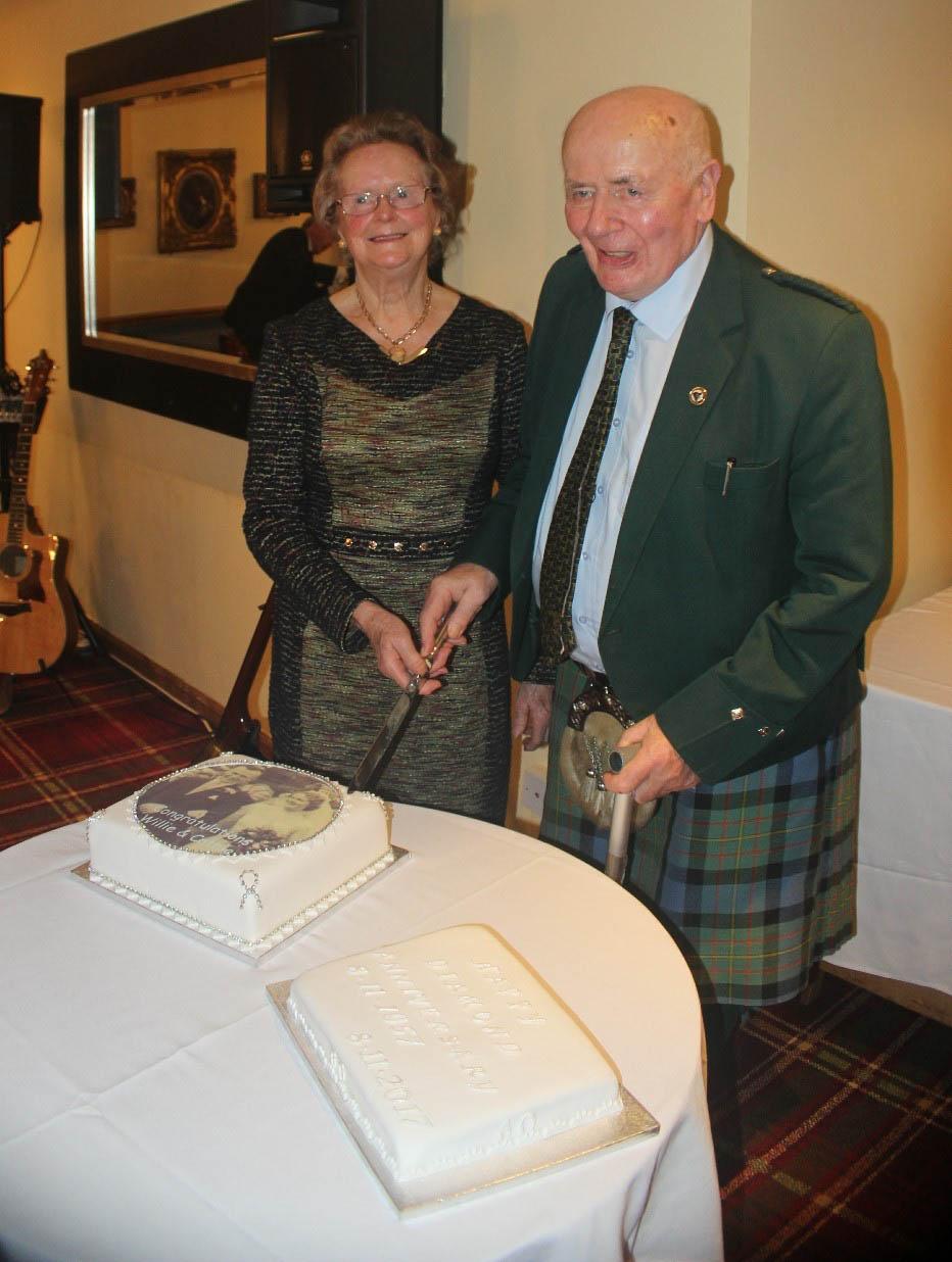 Willie and Cathie McLaren celebrated their Diamond Wedding on 8th November with a lunch for family and friends in the Winnock Hotel in Drymen where their wedding reception was held after being married in Kilmaronock  Pariish Church 60 years ago
 
