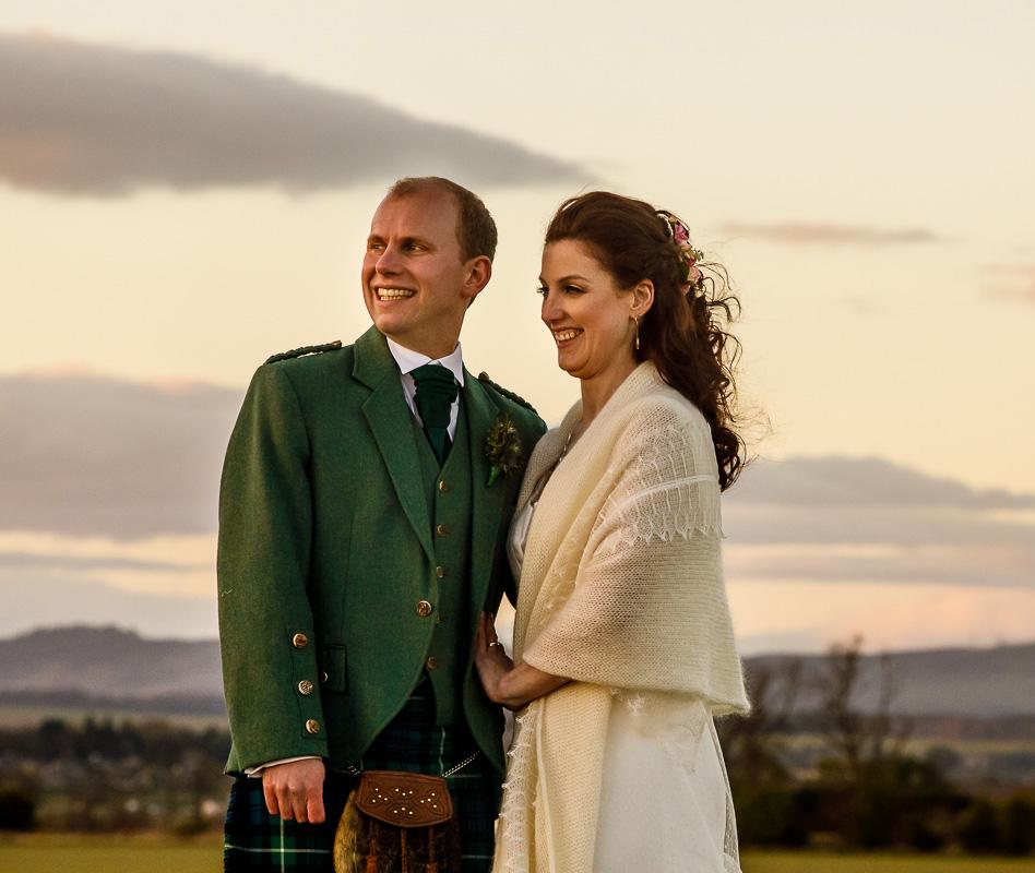 Catherine Moulton, of Kingston Farm, Inchture, Perthshire, married Ewen Lamont, from Inverness-shire, in Kingston Barn, Inchture
Photo: Linaandtom.com
